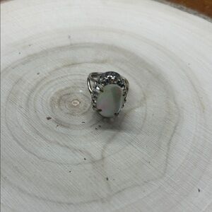 Elegant Silver Opal Ring